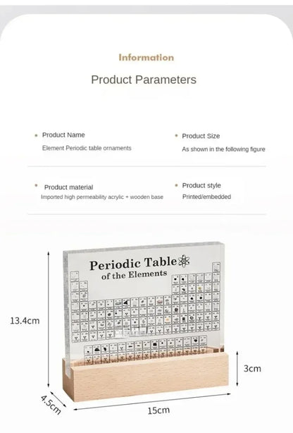 Acrylic Elements Periodic Table Mendeleev Safe Periodic Table Figurine Display Science Ornament Room Decoration Desk Accessories