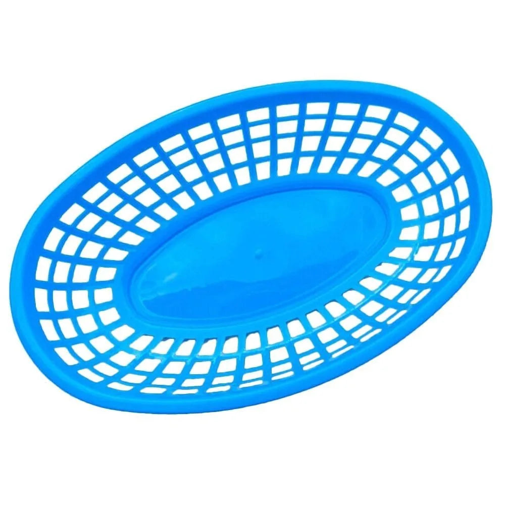 Photo Prop Plastic Food Baskets Reusable Colorful Bread Plate Oval Shape Basket Serving Desktop Decor