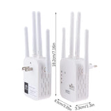 Repetidor WiFi de 300 Mbps, extensor WiFi inalámbrico, amplificador WiFi de 4 antenas, 5G, 2,4G, red de doble banda, enrutador de señal de largo alcance