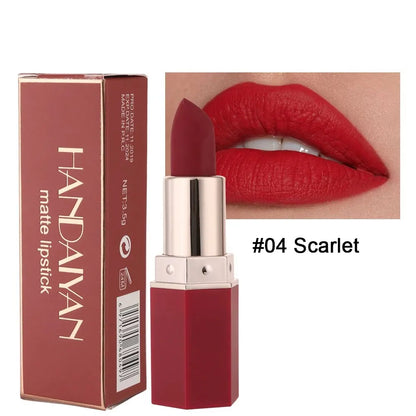 Lápiz labial mate de alta pigmentación HANDAIYAN, terciopelo, resistente al agua, maquillaje de larga duración, cosméticos para labios