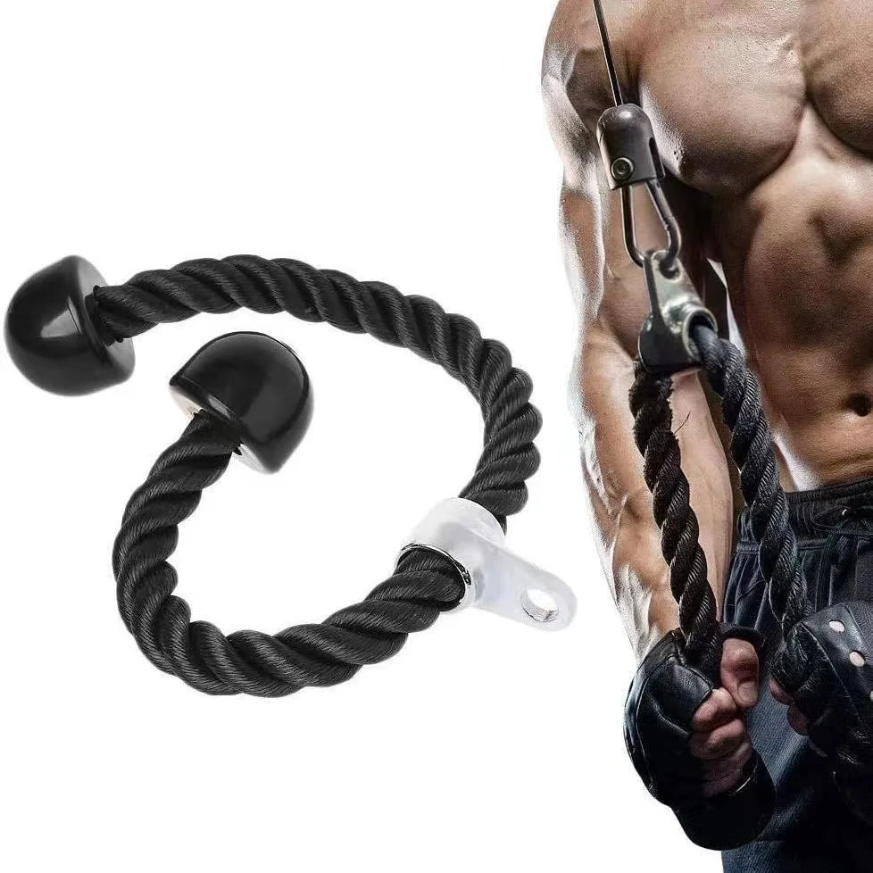 Cuerda para bajar tríceps, manijas de tracción facial, cuerda de empuje hacia abajo para bíceps, espalda, hombros, tríceps, cuerda de tensión para fitness, accesorio de gimnasio