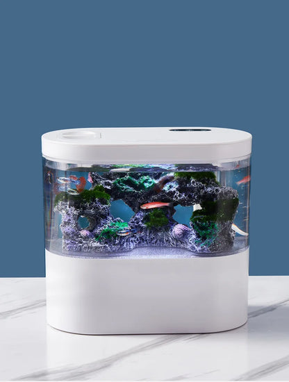USB Mini Desktop Aquarium Built-in Water Pump / LED light / Filter Self circulation and self circulation goldfish tank