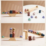 Montessori Sensory Toys Stacking Toys for Baby Forest Houses Replica Wooden Forest Blocks Early Childhood Education Game Gift