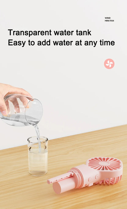 Portable Handheld Spray Fan,Water Spray Mist Fan,Student Dormitory Mini Fan,Summer Supplies, Cooling Tools,Outdoor Small Fan 1pc