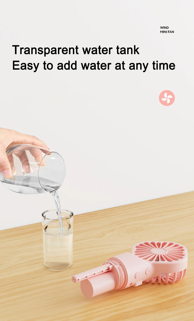 Portable Handheld Spray Fan,Water Spray Mist Fan,Student Dormitory Mini Fan,Summer Supplies, Cooling Tools,Outdoor Small Fan 1pc