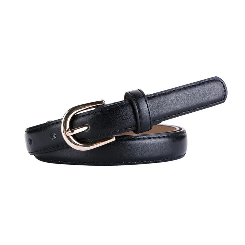 Women's belt genuine leather fashion casual simple everything matching decoration cowhide pants belt white jeans small belt