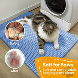Cat Litter Mat Double Layer Pet Non-Slip Large Cat Litter Box Filter Mat Wear-Resistant Waterproof Anti-Slip Cat Litter Mat
