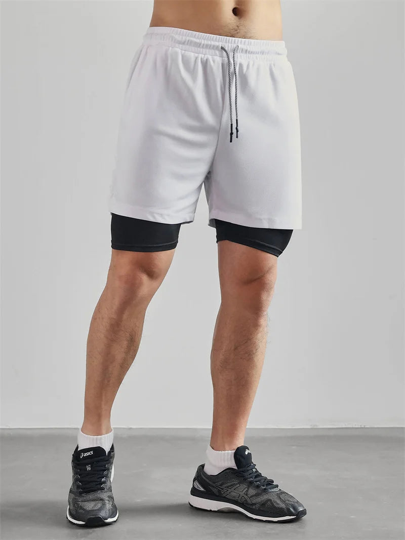 Cross Print 2 in 1 Workout Running Shorts for Men Christian Gym Performance Shorts with Phone Pocket Towel Loop Athletic Outfits