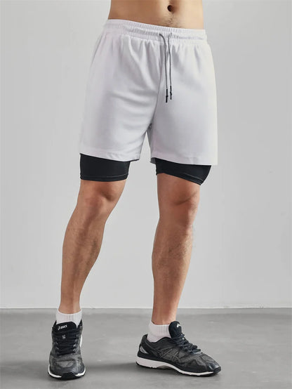 Cross Print 2 in 1 Workout Running Shorts for Men Christian Gym Performance Shorts with Phone Pocket Towel Loop Athletic Outfits
