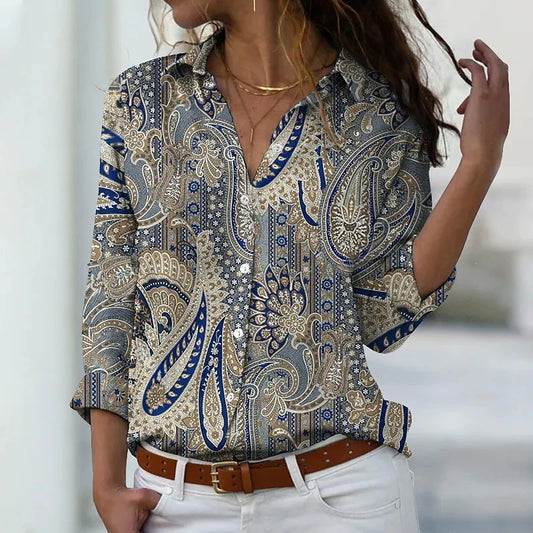 Fashion Elegant Loose Blouse Woman Long sleeve Casual Woman Shirt Temperament Woman Shirt Weekend Top