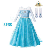 Fantasia da Anna para meninas, vestido de princesa para festa de aniversário, vestido de princesa para festa de carnaval, roupa infantil com estampa completa.