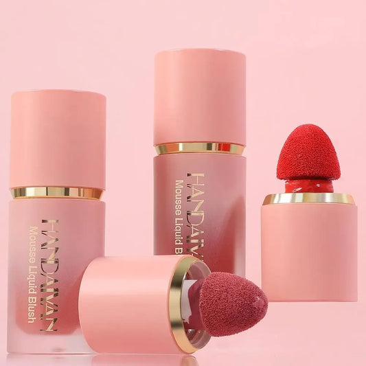 Rubor líquido Handaiyan con brillo mate, mousse suave para mejillas y ojos, colorete en barra, iluminador, colorete, maquillaje de contorno resistente al agua.