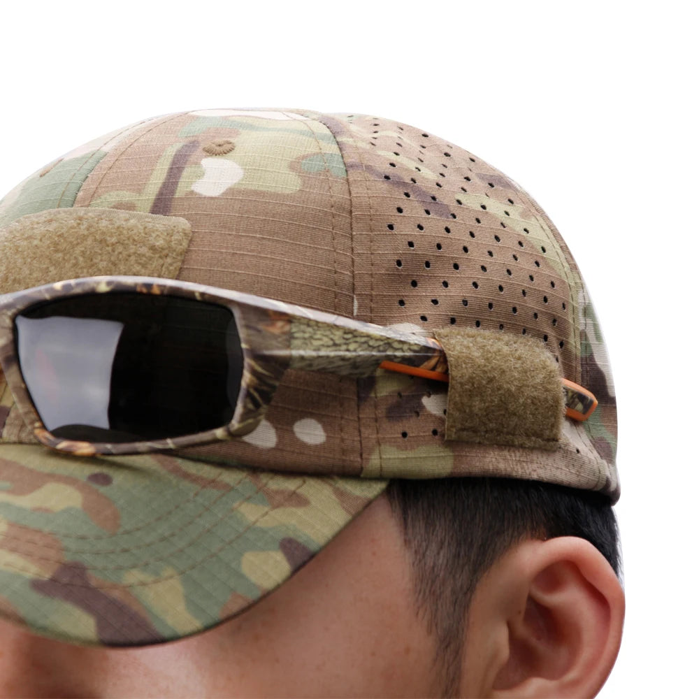 1/2pcs New Men's Camouflage Baseball Cap Breathable Sunscreen Hat Outdoor Sports Hunting Hiking Camping Beach Fishing Sun Hat