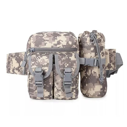 Tactical Running Waist Bag Outdoor Small Waterproof Canvas Backpack Unisex Sports Functional Bottle Carrier For Outdoor Activiti
