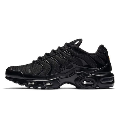 Zapatillas Nike Air Max Plus TN para correr, clásicas, negras triples, para exteriores, para correr, caminar, deportivas, para mujer y hombre.