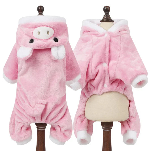 Cute Animal Dog Cat Costume Small Dogs Cat Winter Warm Pet Jumpsuit Pajama for Yorkies Poodle Overalls Puppy Mascotas Clothes