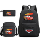 3pcs Disney Pixar Cars Lightning McQueen Students Backpacks Schoolbags Pencil Case Shoulder Bags Boys Girls School Bags Sets