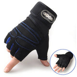 Guantes de entrenamiento de pesas pesadas para gimnasio, fitness, para hombres y mujeres, culturismo, medio dedo, antideslizantes, soporte de muñeca, levantamiento de pesas, deportes