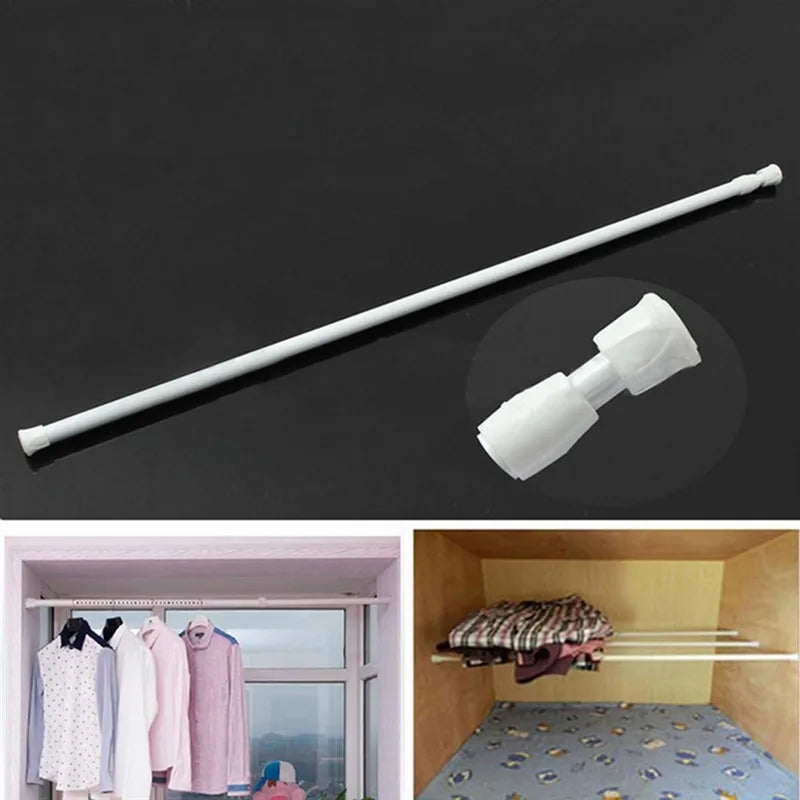 1Pc New Retail Adjustable Spring Loaded Bathroom Shower Curtain Rod Tension Extendable Telescopic Poles Rail Hanger