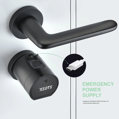 Tuya APP Fingerprint Cylinder Electronic Smart Door Lock Digital Keypad Code Key Card Remote Control Adjustable Home Apartment