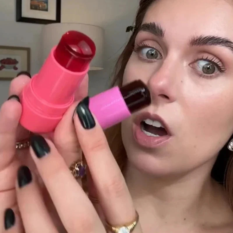 Lápiz labial 3 en 1 con leche, rubor en barra, colorete, agua refrescante, larga duración, acuarela, maquillaje mate multiusos.