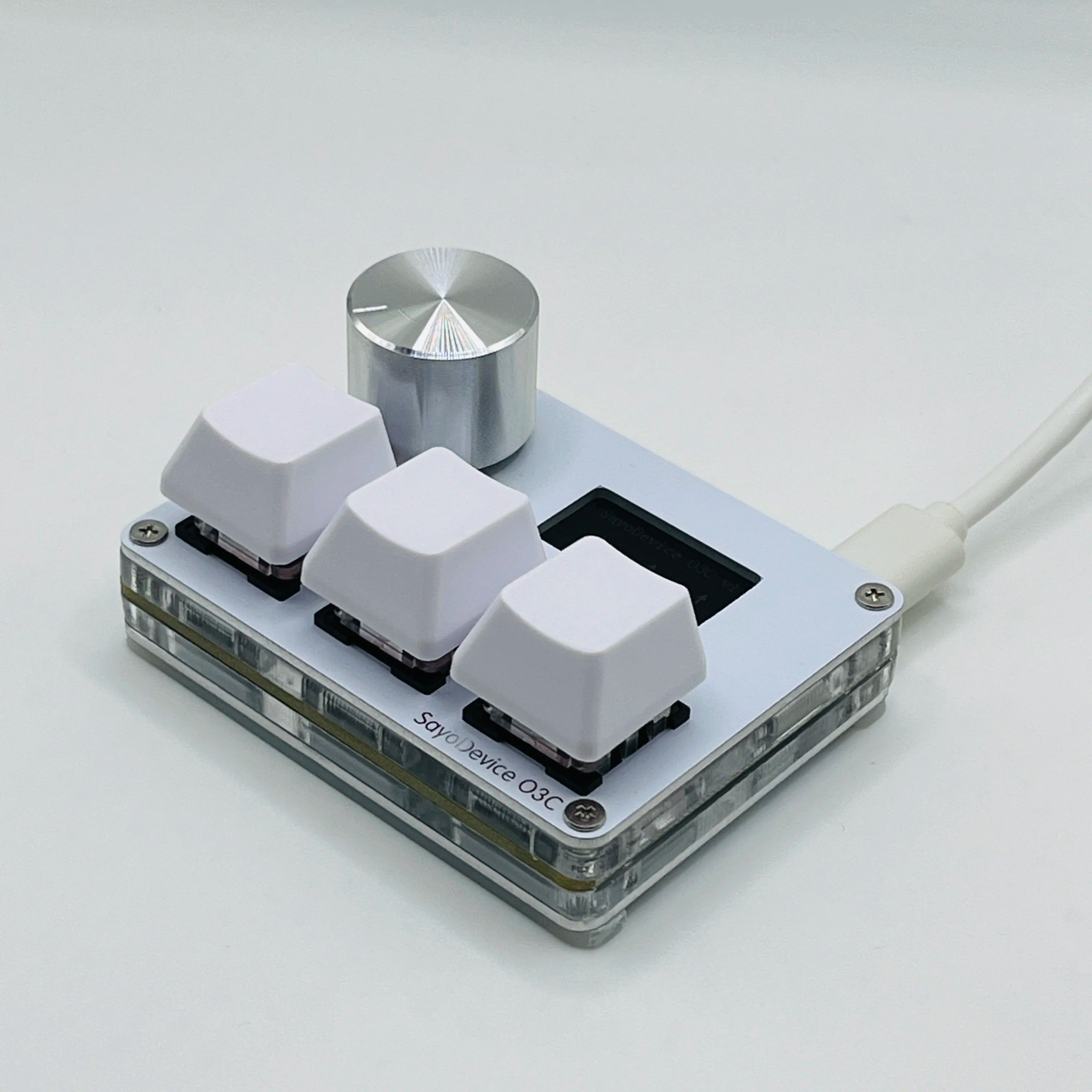 O3C SayoDevice OSU O3C Rapid Trigger Hall Switches Magnetic Pink Switches Keyboard With Knob Screen Copy Paste Shotcut