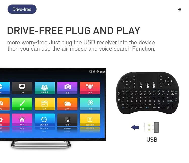 Teclado inalámbrico i8 de 2,4 GHz, miniteclado táctil en inglés y ruso, ratón aéreo, control remoto, portátil, TV Box, proyector.