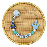 Cartoon Silicone Luminous Beads for Baby, Pacifier Clips, Chain Holder, Teether, Personalized English and Russia Name, Kawaii Toy 