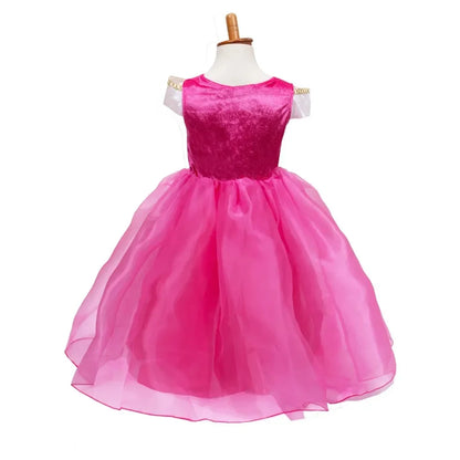 Girl Pink Dress Aurora Cosplay Costume Princess Deluxe Outfit Children Summer Brthday Party Elegant Gown Fairy Disguise Sets