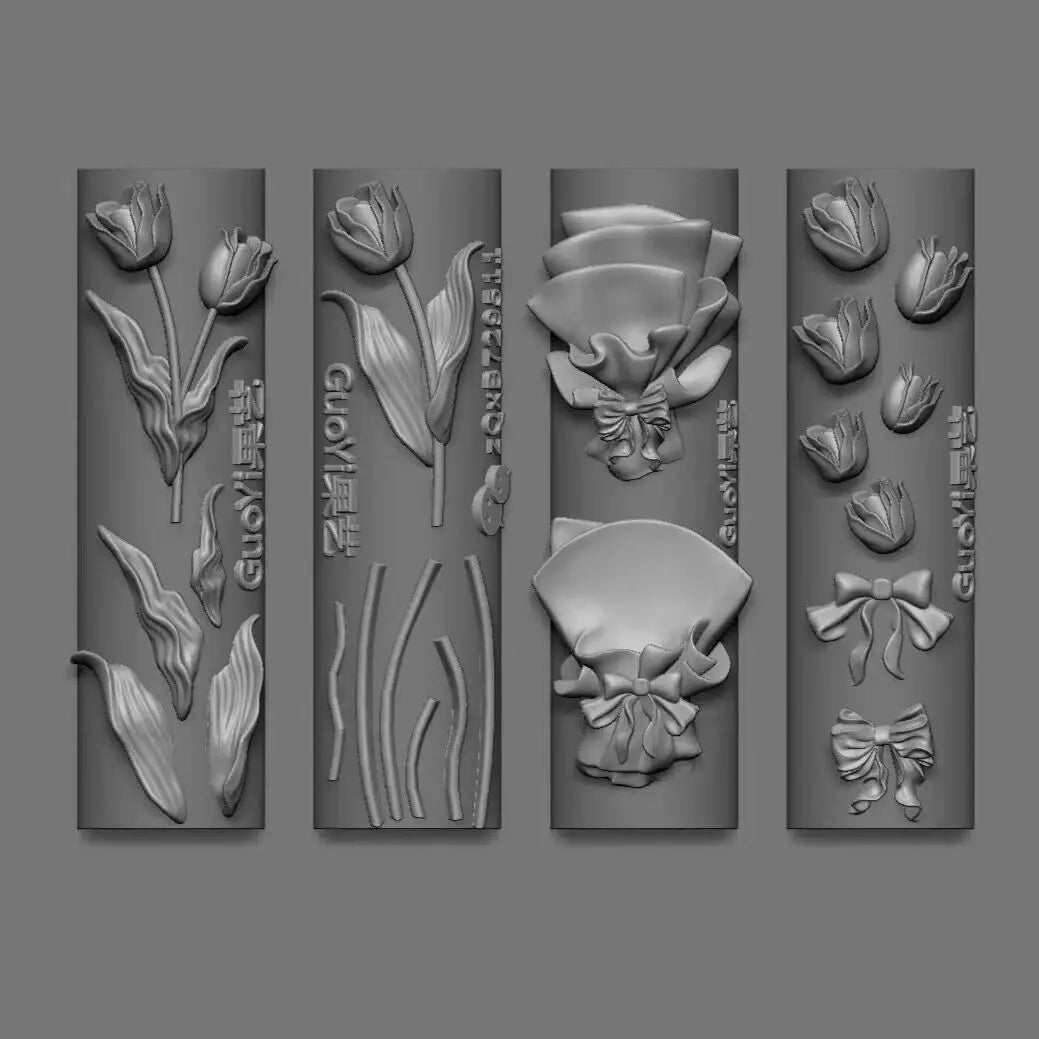 1pc Bowknot Candles Jellyfish Shell Rose Leaf  3D Acrylic Mold Nail Art Decoration Nails DIY Design Silicone  Nails Mold