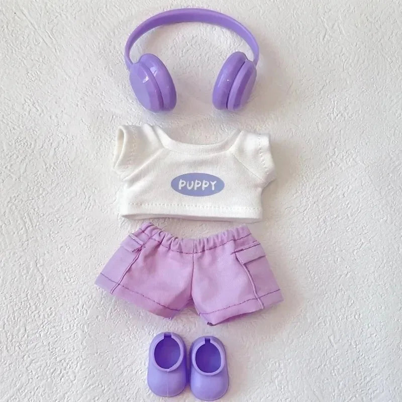 For Labubu Doll Clothing Multi-piece clothing combination 17cm Clothing Shoes Doll DIY Accessories Training Sitting Party Game