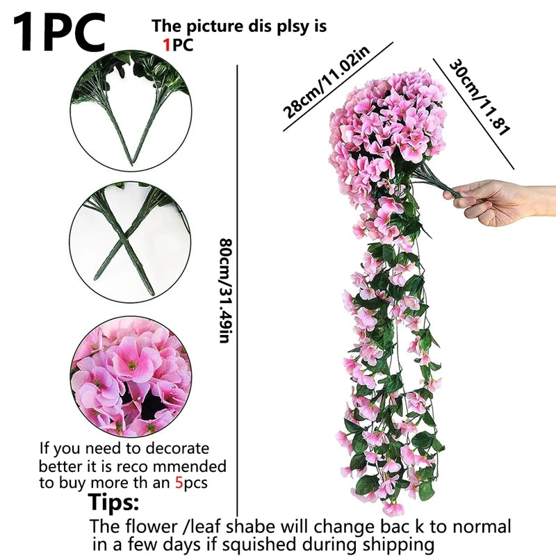 Artificial Flower Silk Violet Wall Hanging Wedding Scene Decor Home Potting Outdoor Garden Party Festival parts diy gift Hotsale