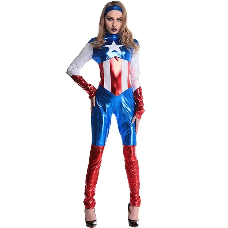 NewHalloween Purim Super Wonder Hero Cosplay Fancy Dress Carnival Party America Women Captain Fantasia Costume DR560720255;h'8,k