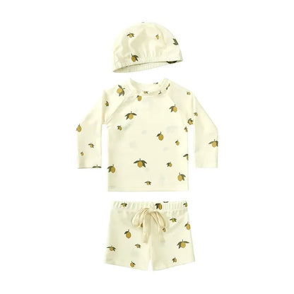 2025 Summer Baby Boys Swimsuit Long Sleeves One Piece Swimwear for Kids Toddler Cartoon UPF50+ Rash Guards Infant Bathing Sui