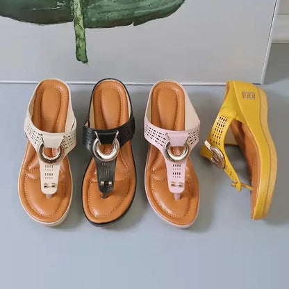Women New Summer Sandals Open Toe Beach Shoes Flip Flops Wedges Comfortable Slippers Cute Sandals  Femme Plu Size 35~43