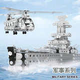 Children DIY Metal 3D Assembly Building Blocks Aircraft Warship Model Screw Nut Metal Toys Adult High-Difficulty Puzzle