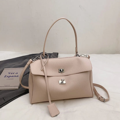 Casual Large Capacity Lychee Pattern Single Shoulder Slant Cross Bag Versatile Underarm Bag Simple Stylish Tote Bag
