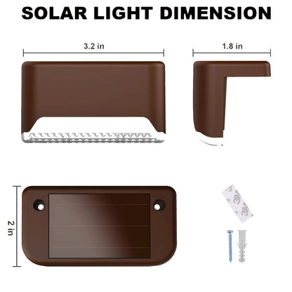 24PCS IP65 Waterproof Solar Garden Light Outdoor LED Solar Power Deck Lamps for Railing Stairs Step Fence Yard Patio Pathway