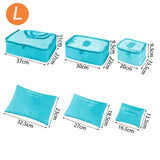 Organizador de viaje de gran tamaño, portátil, para ropa, zapatos, maquillaje, bolsa de almacenamiento de equipaje, 6 unidades 