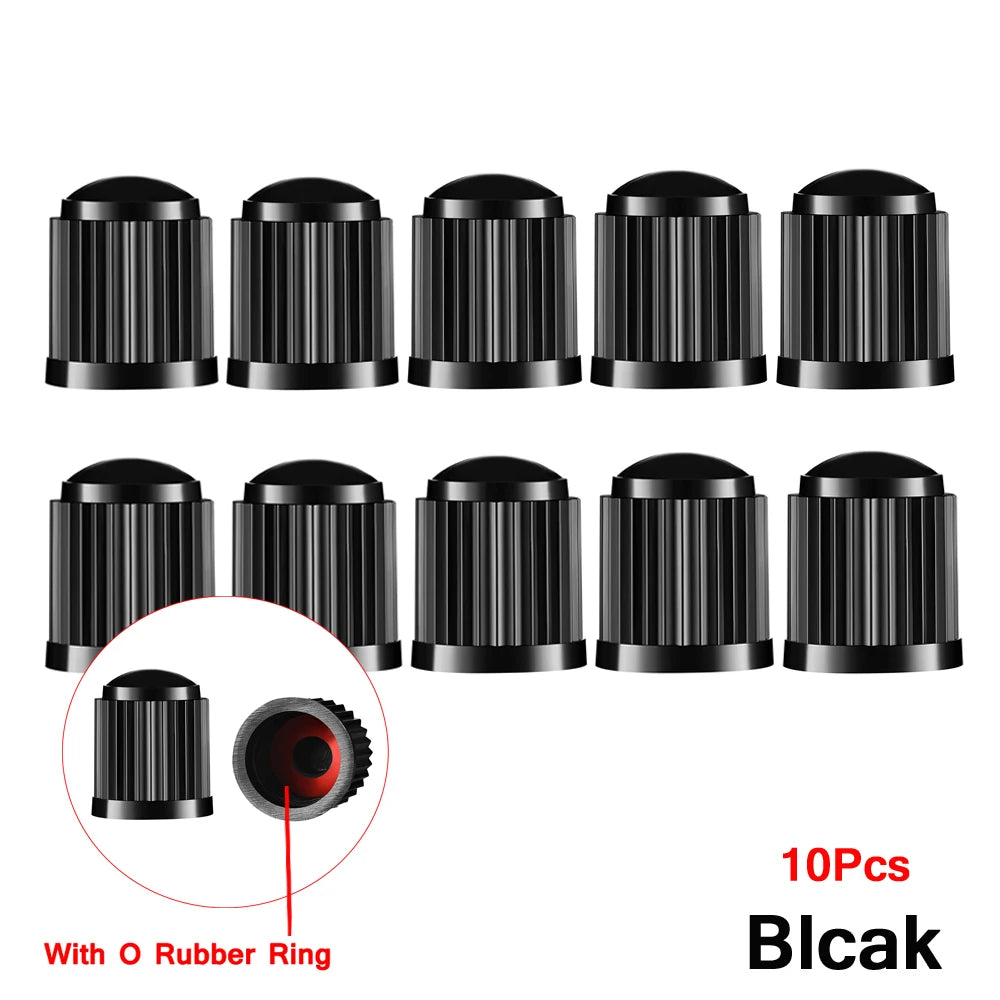 Tire Stem Valve Caps, with O Rubber Ring, Universal Stem Covers for Cars, SUVs, Bike and Bicycle, Trucks, Motorcycles