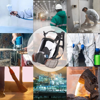 27 In 1 6800 Industrial Painting Spraying Respirator Gas Mask 2 In 1 Suit Safety Work Filter Dust Full Face Mask Replace MMM