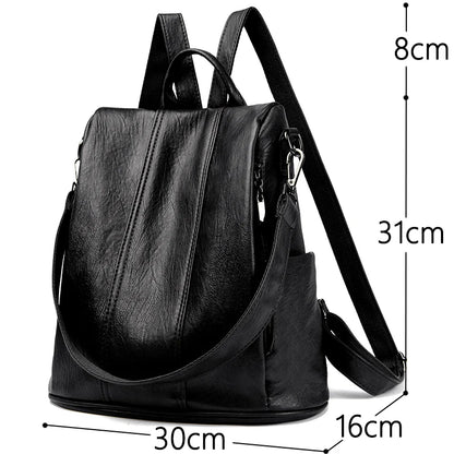 Brand Luxury Backpacks Soft Leather Waterproof Bagpack  Young Ant-itheft Student Bags Multifunction Mochilas Feminina Sac A Dos