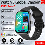 Watch 5 Smart Watch Global Version Men Women HD AMOLED Screen Heart Rate Bluetooth Call GPS Track Waterproof Sports Smartwatches
