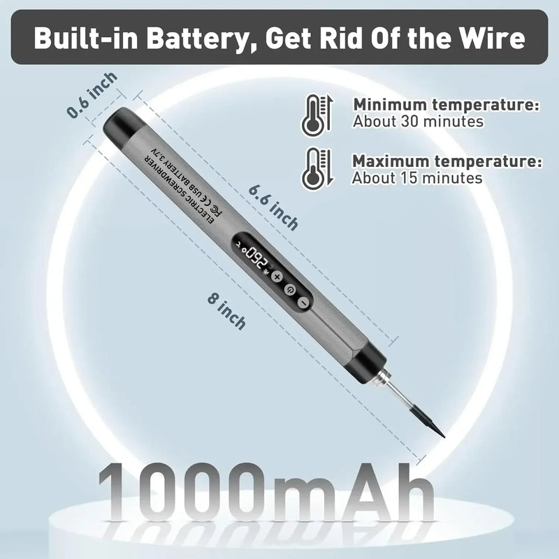 1000mAh USB LED Digital Electric Soldering Iron Kit Mini Cordless Adjustable Temperature 300-450℃ Smart Welding Solder Tool