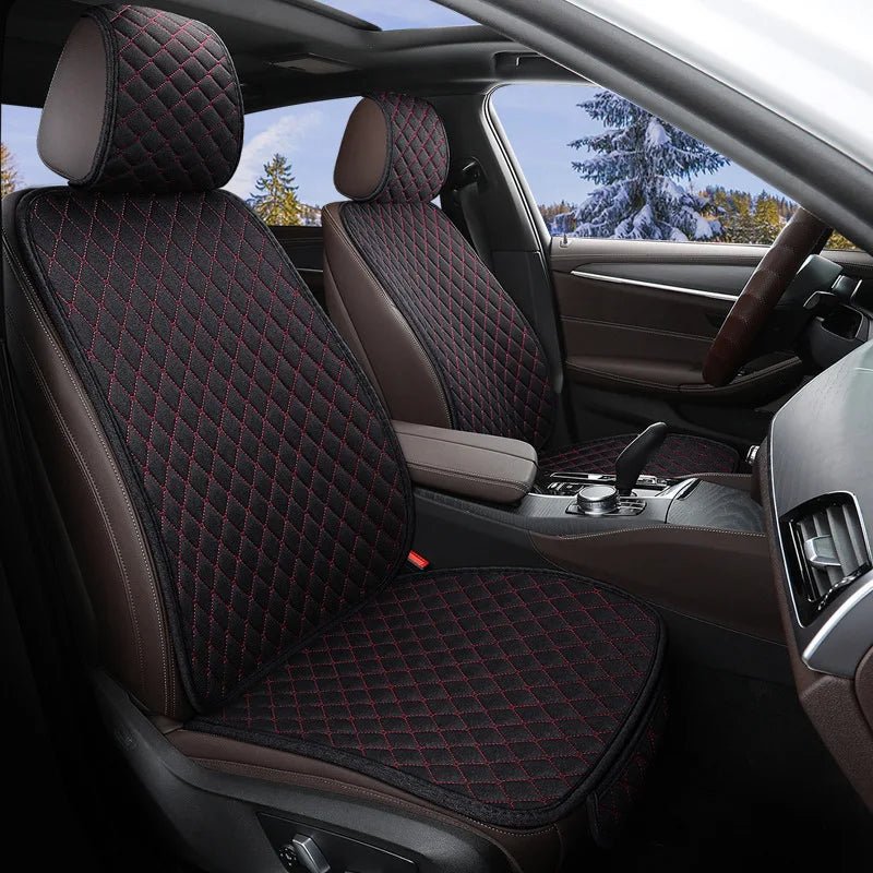 Linen Car Seat Covers, Breathable Front Pair Seat Cover with Non-Slip Protector for All Seasons, Seat Cover For Car, SUV, Truck