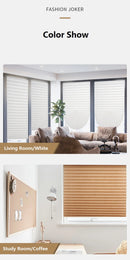 Blind for Window Self Adhesive Pleated Blinds Cordless No Drill Fabric Blinds Room Darkening Shades Blackout Shades for Bathroom