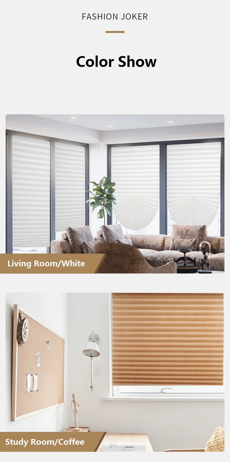 Blind for Window Self Adhesive Pleated Blinds Cordless No Drill Fabric Blinds Room Darkening Shades Blackout Shades for Bathroom