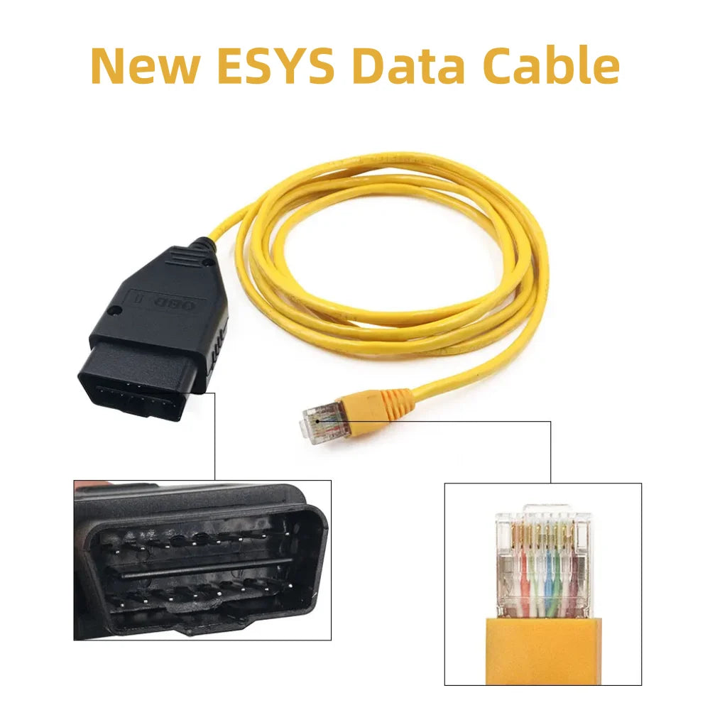 Cable de interfaz ENET Elite, cable Ethernet ESYS para codificación ENET ICOM, serie F, cable de datos para automóviles BMW F, Autool 