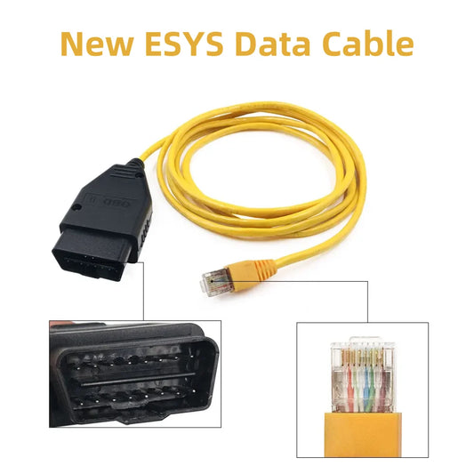 Elite ENET Interface Cable, Ether-net ESYS Cable for ENET ICOM Coding, F-Series, Auto Data Cable for BMW F Cars, Autool