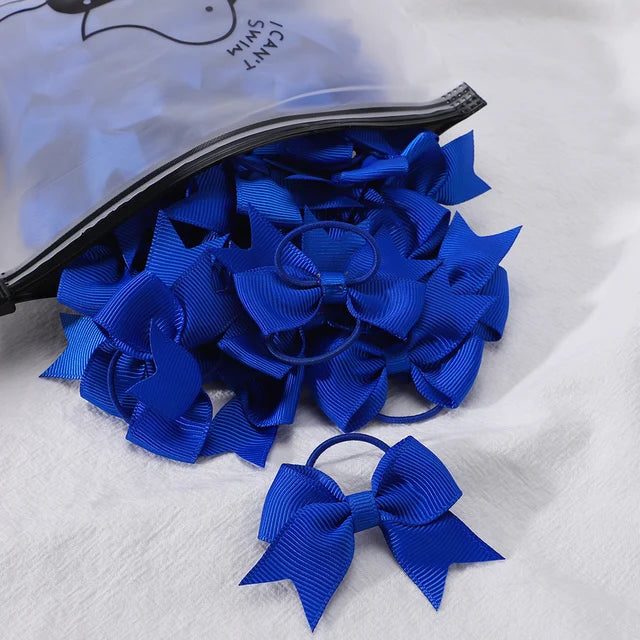 Bandas elásticas para el cabello para niñas, cinta de grosgrain, coletas, lazos, corbatas, soportes, accesorios, bebés, 10 piezas por lote 
